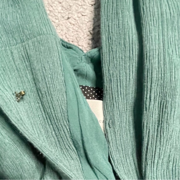 Anthropologie Bionda Plisse Jumpsuit Green Sleeveless Smocked Wide Leg Size XS - Picture 11 of 14